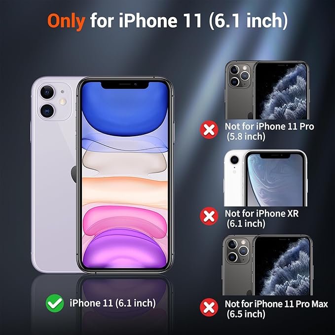 SUPFINE Magnetic for iPhone 11 Phone Case with Screen Protector (Compatible with MagSafe)(Military Grade Drop Protection) Translucent Matte Shockproof with Anti-Fingerprint Phone Case,Deep Blue