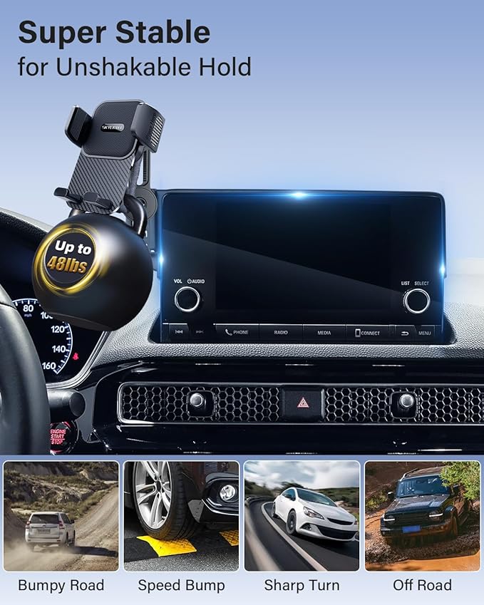 SKYLOTEC Phone Mount for Hyundai Elantra 2021-2024 2025 Accessories 10.25-Inch/8-Inch Screen Fixed Clip, Automobile Cradles Car Phone Holder, Cell Phone Base Not Block Air Vent