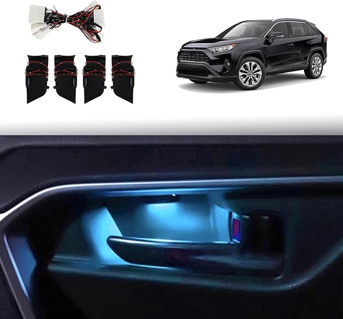 Door Bowl Light Fit for Toyota RAV4 2019 2020 2021 Inner Door Handle Accessories Bowl Shape LED Light Ambient Light Interior 4 pcs (Ice Blue