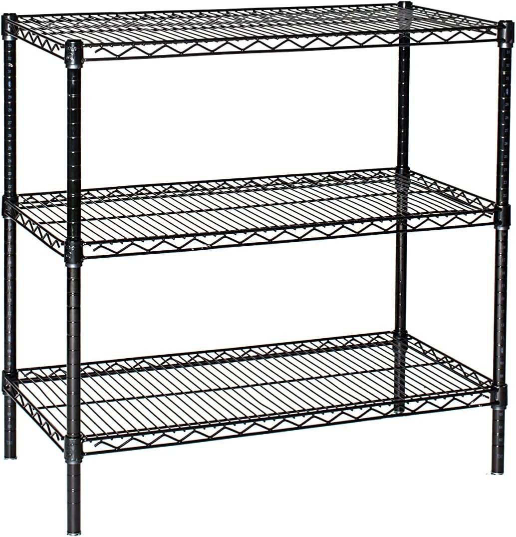 Omega 21" Deep x 54" Wide x 54" High 3 Tier Black Starter Shelving Unit
