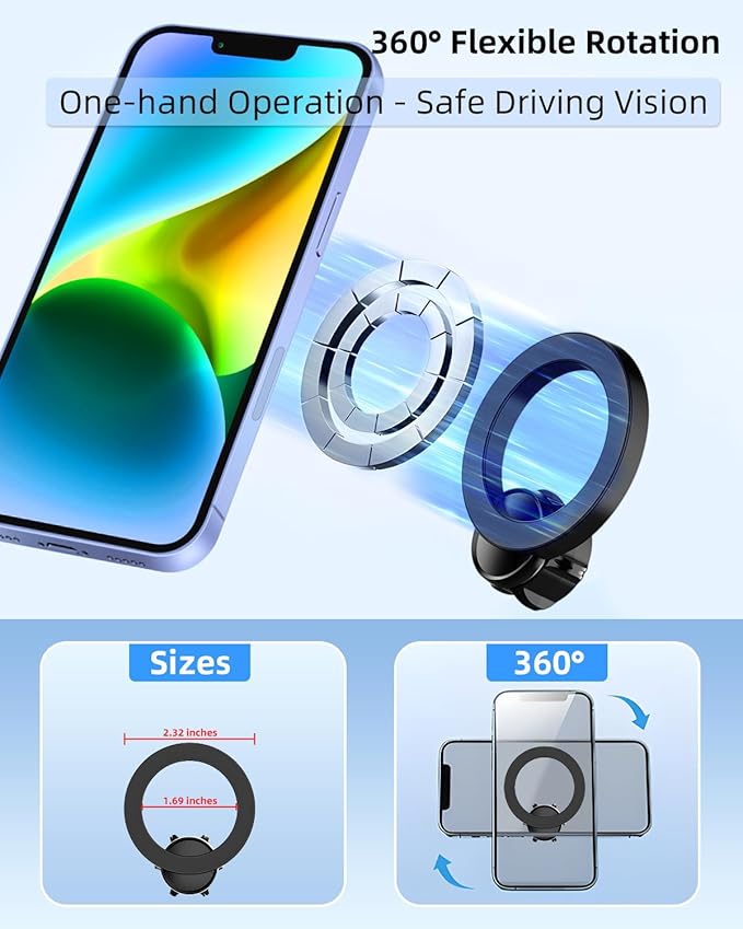 PZK Car Phone Mount for Chevrolet Chevy Trax 2024 2025 Accessories Accessories Custom Air Vent Chevy Car Phone Holder Compatible with MagSafe Hands Free 360° Rotation Cell Phone Automobile Cradles