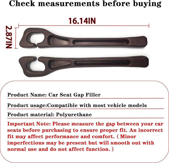 Car Seat Gap Filler Organizer of 2 - No Drop Seat Guard, Universal Car Seat Gap Filler, Durable Non-Slip Material, Easy 10-Second Install for Cars, Trucks & SUV(Beige)