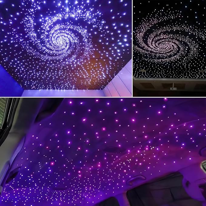 AKEPO Car Home Use 32W RGBW Twinkle+ Sound Activated+ APP Fiber Optic Lights Kit Star Ceiling Sky Light with Total 800pcs in 13.1ft/4m + 9.8ft/3m Long Optical Fiber Cable for Indoor or Interior Decor