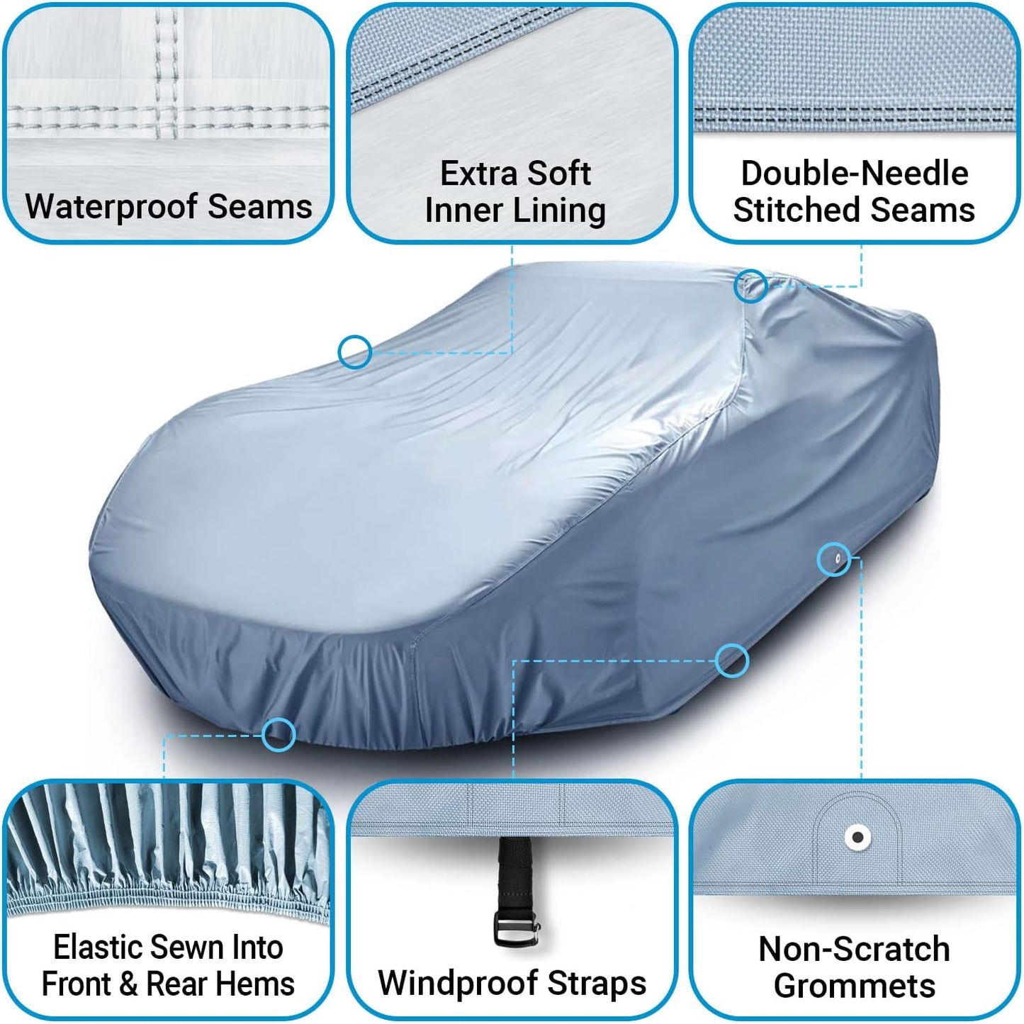 iCarCover Premium Car Cover for 1959-1970 Buick Electra Heavy Duty Waterproof All-Weather Automobiles Custom Fit Indoor Outdoor UV Snow Protection Covers with Straps and Bag