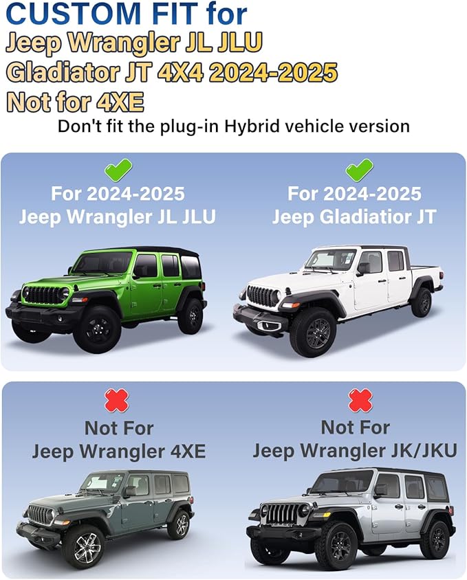 SKYLOTEC Phone Holder for Jeep Wrangler JL JLU/Gladiator JT 2024 2025 Accessories Automobile Cradles Phone Mount, Dashboard Mount Dash Tray Not Block Air Vent (2024+ 4X4, Not for 4XE)
