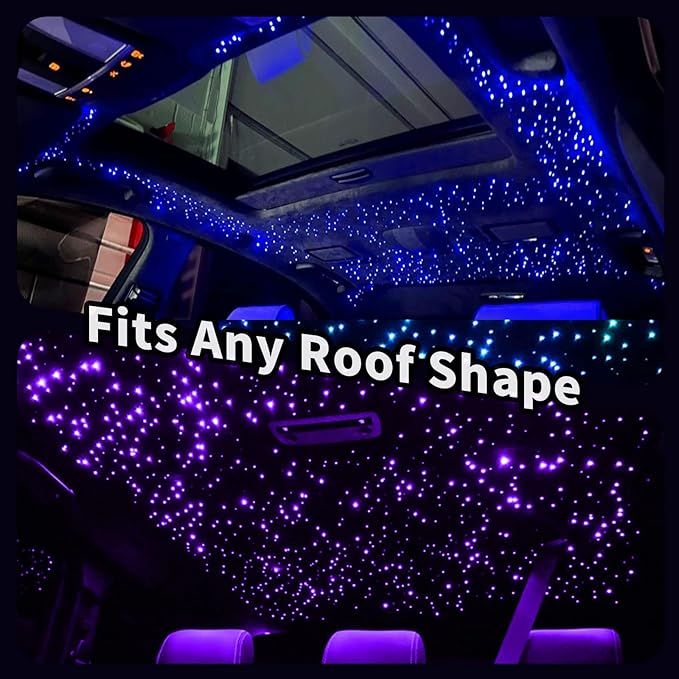 VASTFIRE Starlight Headliner Kit - 500pcs 0.03in 9.8ft Fiber Optic Star Lights for Car with 16W RGBW, Twinkle/Meteor Music Sync, APP/Remote Control for Car Roof/Bedroom Ceiling