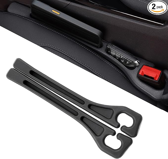 Premium Car Seat Gap Filler Organizer 2-Pack - Universal Fit Seat Gap Plug Blocker, Drop-Proof Console Catcher for Phones, Keys & Cards, Interior Auto Accessories for Cars, Trucks & SUVs