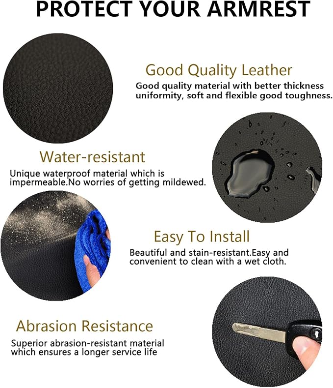 Compatible with Center Console Armrest Cover for Toyota RAV4 2019 2020 2021 2022 2023 2024 Leather Arm Rest Storage Box Lids Cushion Protector Pad