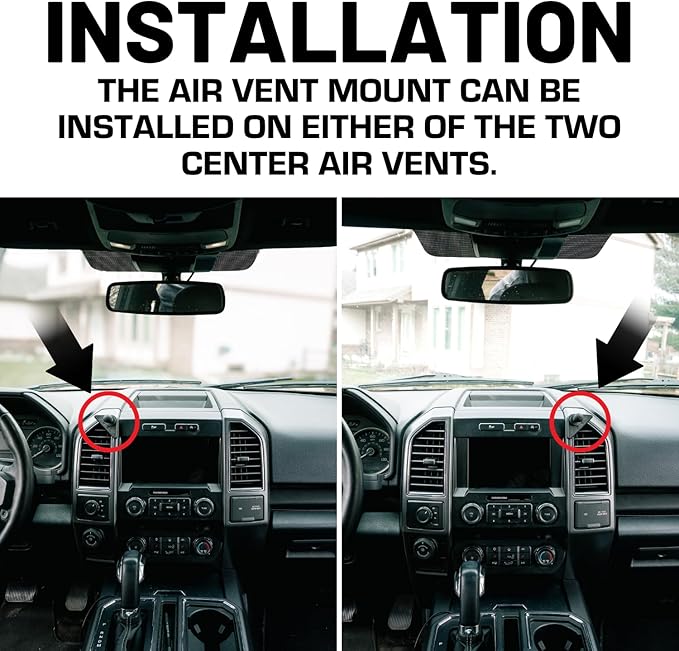 Bulletpoint Mounting Solutions Aluminum Air Vent Phone Mount Compatible with 2015-2020 Ford F-150, 2017-2022 Super Duty & 2018-2021 Expedition (Magsafe Compatible)