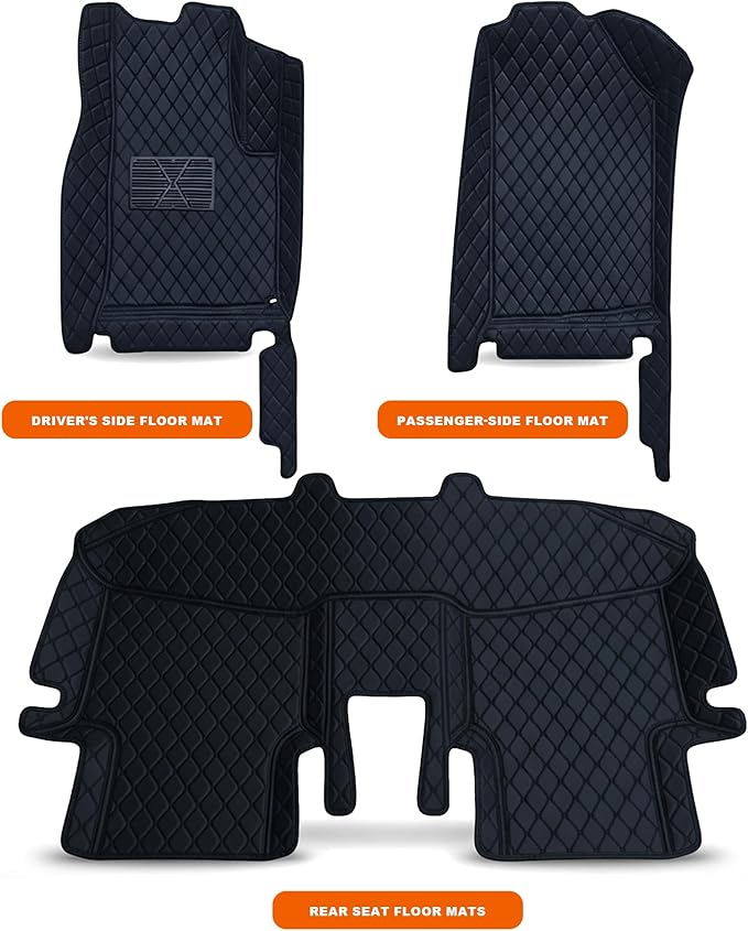 All-Weather car Floor MATS-Suitable for 99% of car Models,Leather car mat, offering Personalized Embroidery and Multiple Color Options,Provide Protection for car Rug (Green1)