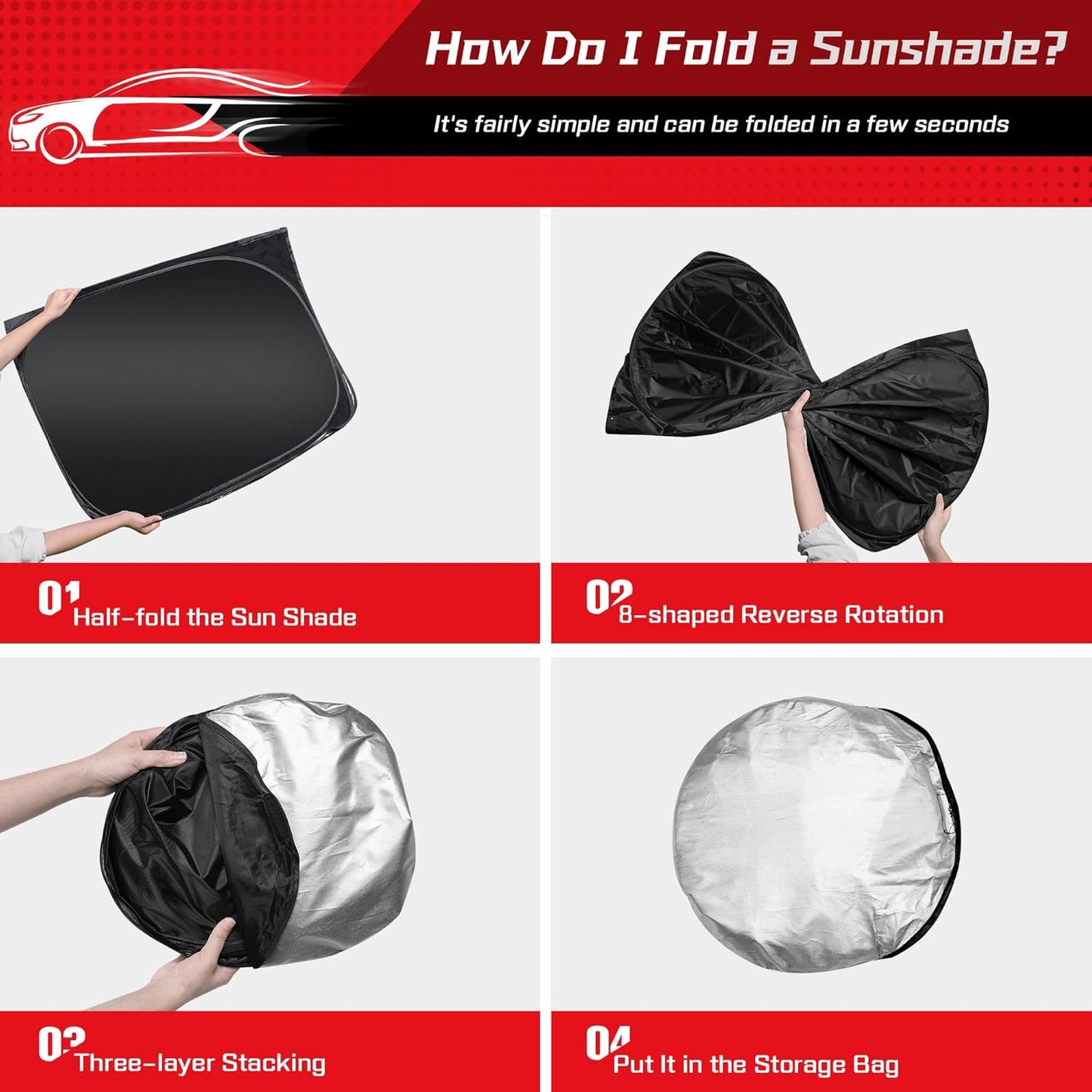 ARISMOTOR Windshield Sun Shade for Toyota Corolla Cross 2022-2025 2026, Custom Fit Foldable Front Window Sunshade Sun Visor Protector, Block UV Rays Keep Your Car Cooler