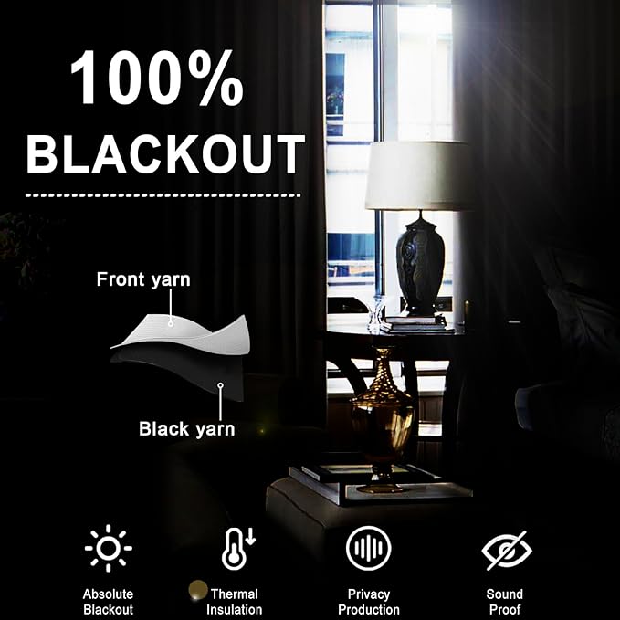 XWZO Total Blackout Curtains 2 Panels with Tiebacks- Double Layers Heat and Full Light Blocking Window Panels with Grommets for Short Kitchen Windows, Navy Blue, W38 x L54, Set of 2