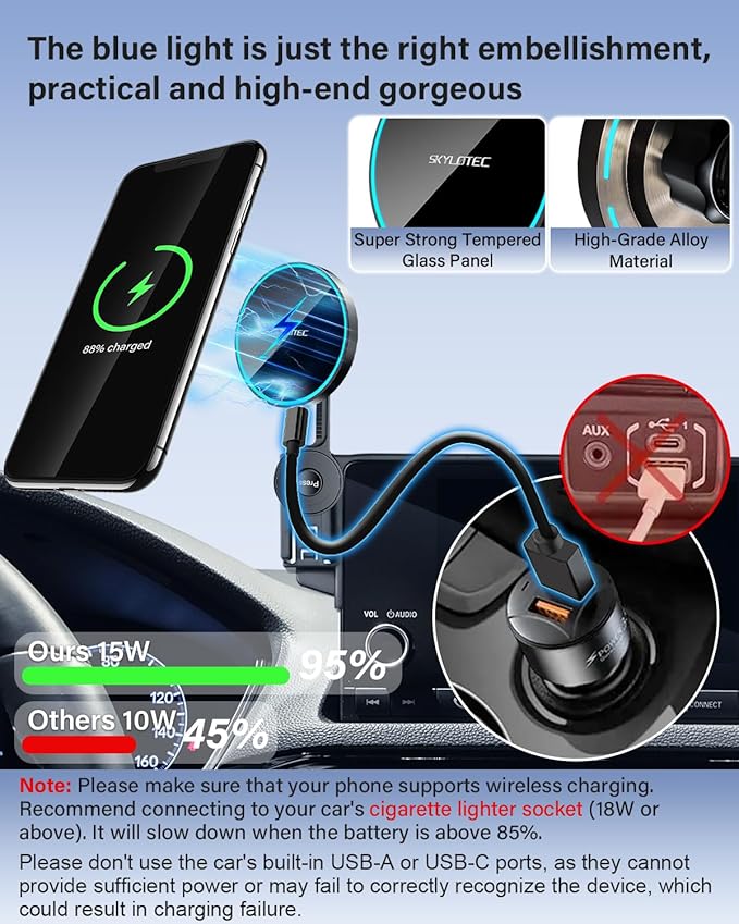 Phone Mount for Toyota Hyundai Elantra 2021-2024 2025 Accessories 10.25-Inch/8-Inch Screen Fixed Clip, Magnetic Car Phone Holder for MagSafe, Strong Magnets Fast Wireless Charger Cell Phone Base