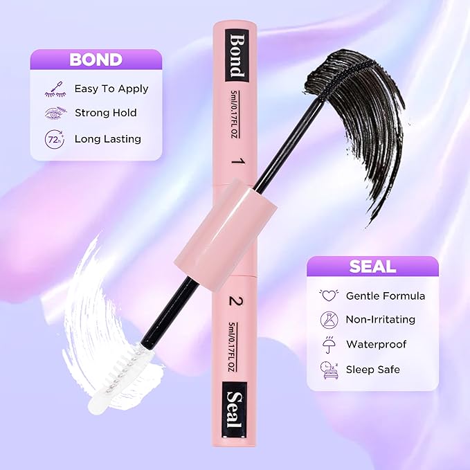 Lash Extension Kit DIY Lash Clusters Kit Eyelash Extensions Individual Lashes Extensions with (BondSeal,Tweezers,Remover,Astral+Feather,8-16mm)