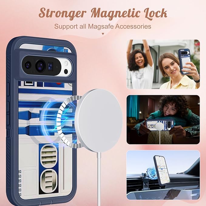 for Google Pixel 9 Case/Pixel 9 Pro Case - Compatible with MagSafe Women Cute Girls Magnetic Protective Cover Teen Boys Cool Unique Design Heavy Duty Shockproof for Pixel 9/9 Pro Phone Case