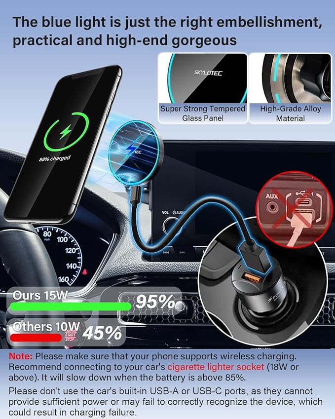 Phone Holder for Lexus RX350 RX350L RX450h RX450hL 2020-2022 Accessories 8-Inch Screen, Car Magnetic Phone Mount for MagSafe, Strong Magnets Fast Wireless Charger Phone Base(Not Fit 12.3-Inch)