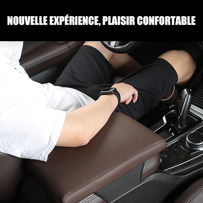 Car Armrest Cover Pad for Tesla Model 3 Premium Leather Center Console Armrest Cushion Pad Anti-Scratch Waterproof Auto Interior Accessories Orange Style