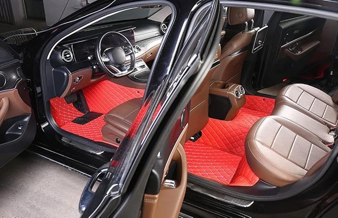 Custome Car Mats Accessories All Weather Floor mats Compatible with Automotive Floor Mats Passenger car mats (Purple Black)