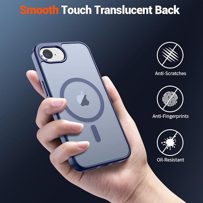 SUPFINE Magnetic for iPhone 17e Case/iPhone 16e Case (Compatible with MagSafe)(Military Grade Drop Protection) Slim Translucent Matte Shockproof with Anti-Fingerprint Phone Case,Lavender Gray