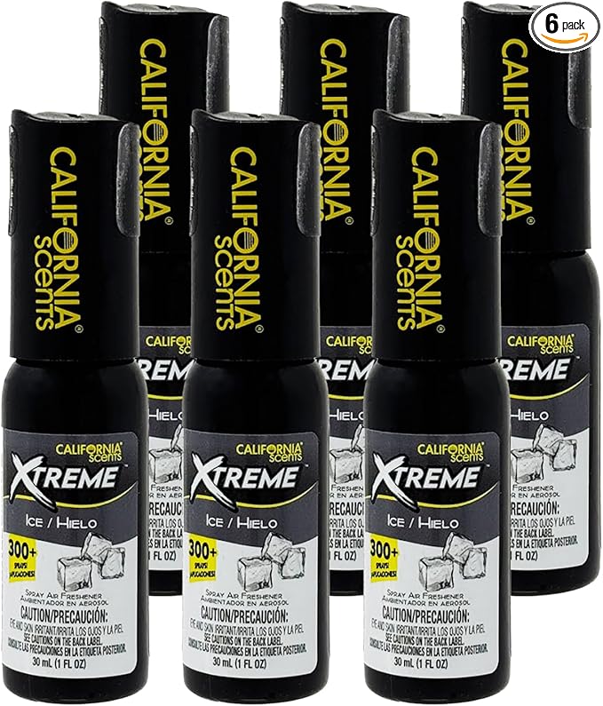 California Scents Xtreme 1 oz. Spray Air Freshener, Ice, 6 Packs