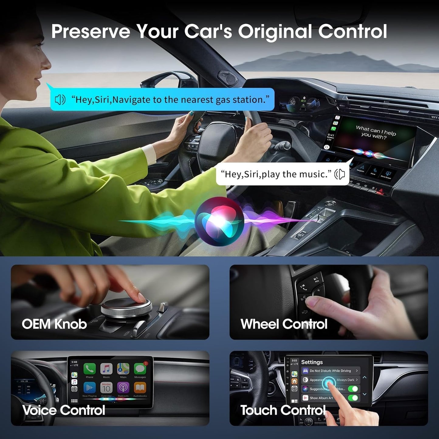 Mini Wireless Carplay Adapter for Apple iPhone,Plug and Play Easy Setup Automatic Reconnect,Convert Wired to Wireless Bluetooth Carplay Adapter Dongle,for Car play 2016+ & iPhone iOS 10+ (USB A)Grey01