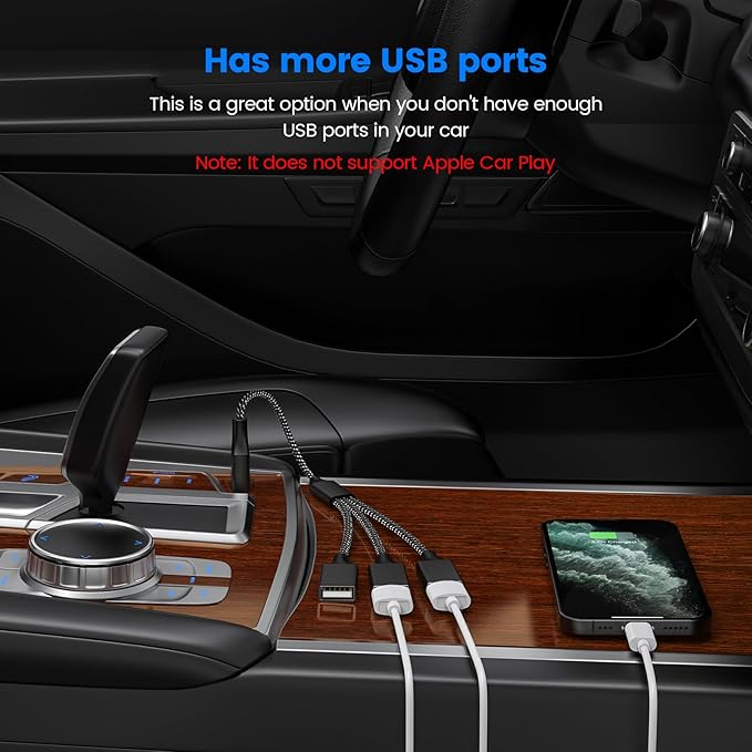 MOGOOD Type A Splitter 1 Male to 3 Female USB 2.0 Adapter Type a Power Spliter USB Extension Cord USB 3 Way Split Hub for Charging/Data Transfer/Laptop/Mac