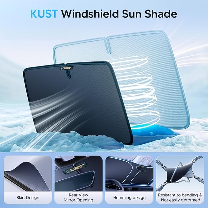 KUST Windshield Sun Shade Custom Fit for Toyota Corolla 2009 2010 2011 2012 2013 Accessories Sunshade Foldable Sun Protector Block UV Rays Keep Car Cooler