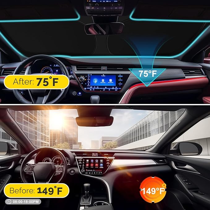 Car Windshield Sun Shade Compatible with 2018 2019 2020 2021 2022 2023 2024 2025 2026 Chevy Equinox Accessories Windshield Cover Foldable Front Window Sunshade Custom Sun Visor Blocks UV Rays