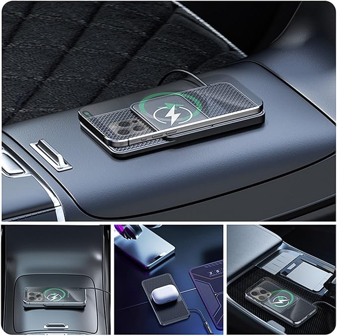 Wireless Car Phone Charger for Lincoln Corsair Nautilus Aviator Navigator, Type C/USB 20W Fast Charging Pad, Non-Slip Charging Station for Travel Home Office Desk, Lightweight,Type-C