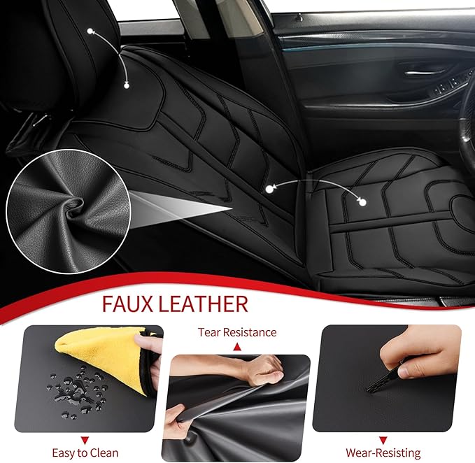 TTX LIGHTING Car Seat Covers fit for Chevrolet Blazer 2019-2026 Front Seat: Premium Leather Automotive Seat Cover with Airbag Compatible Waterproof (2 Seats, Black)