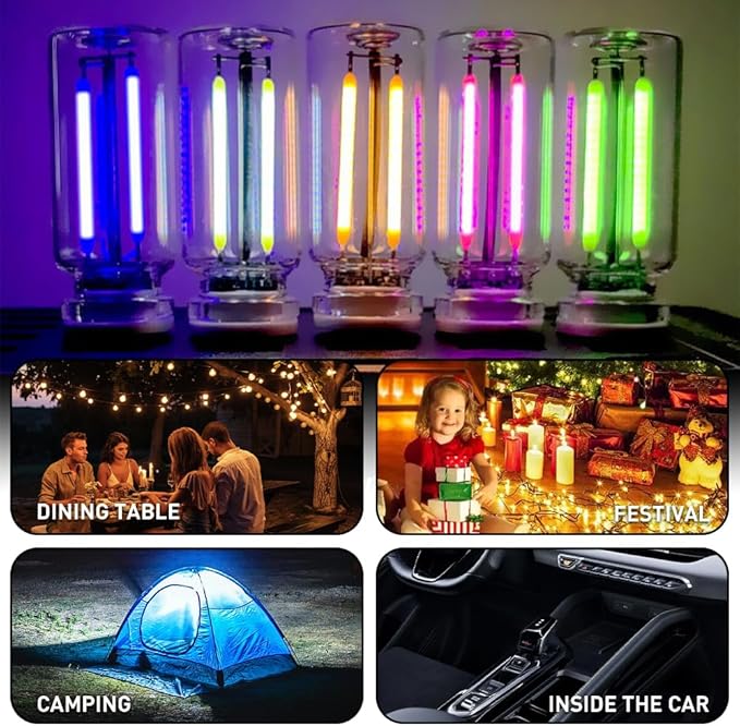4Pcs Car USB Night Light, Touch Adjustment LED Ambient Lighting Plug in USB Automotive Night Lamps, Mini LED Bulb for Car, Camping, Holiday, Decoration, Bedroom, Party(Blue)