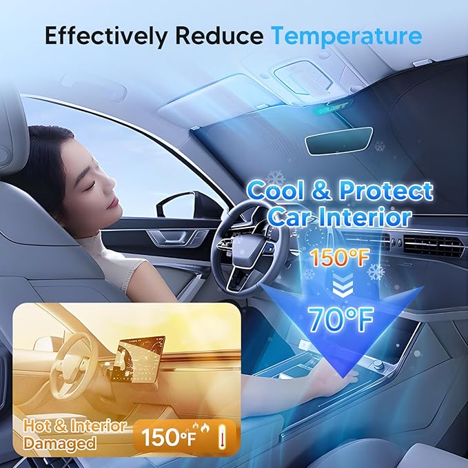 KUST Windshield Sun Shade for Honda Accord 2018-2022 Accessories Sunshade Sun Protector Foldable Blocks UV Rays Keep Your Car Cooler