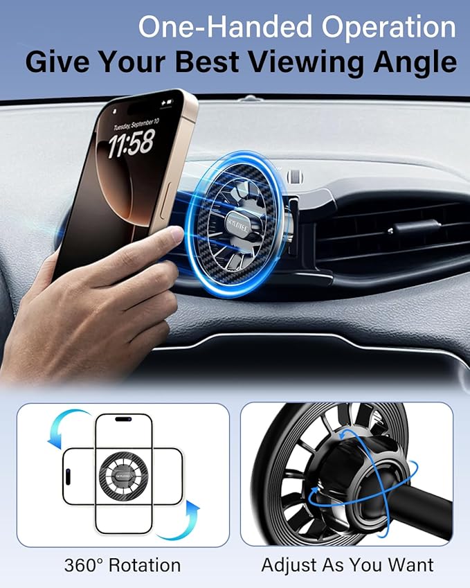 SKYLOTEC Car Phone Mount for Honda Civic 2016 2017 2018 2019 2020 2021 Accessories Automobile Cradles Magnetic Phone Holder Compatible with MagSafe, Strong Magnets Cell Phone Base