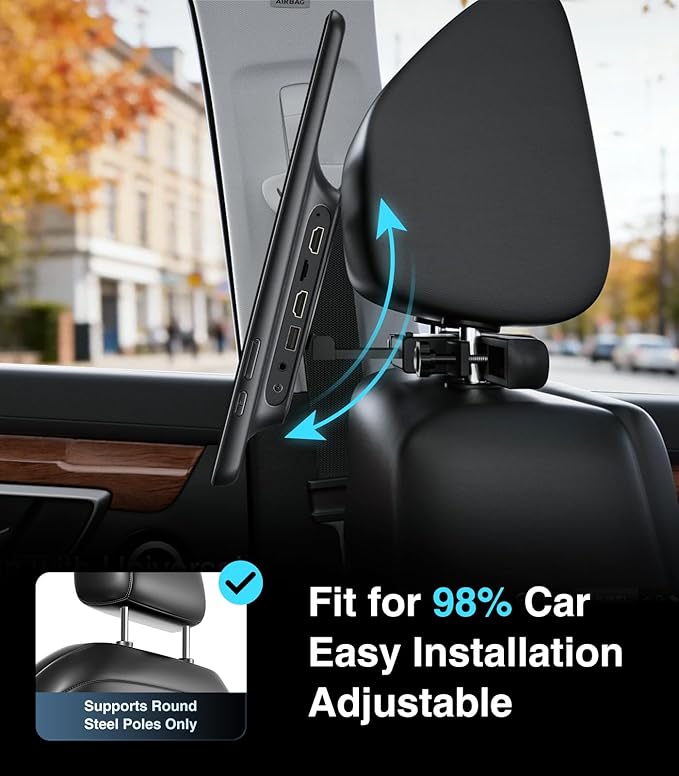 16 inch Android 13 Car Headrest Monitor Screen Car TV Entertainment System for Cars Backseat,Support Phone Wireless Mirroring Sync Screen WiFi HDMI Bluetooth USB SD Video Player (4G+64G (2*pcs))