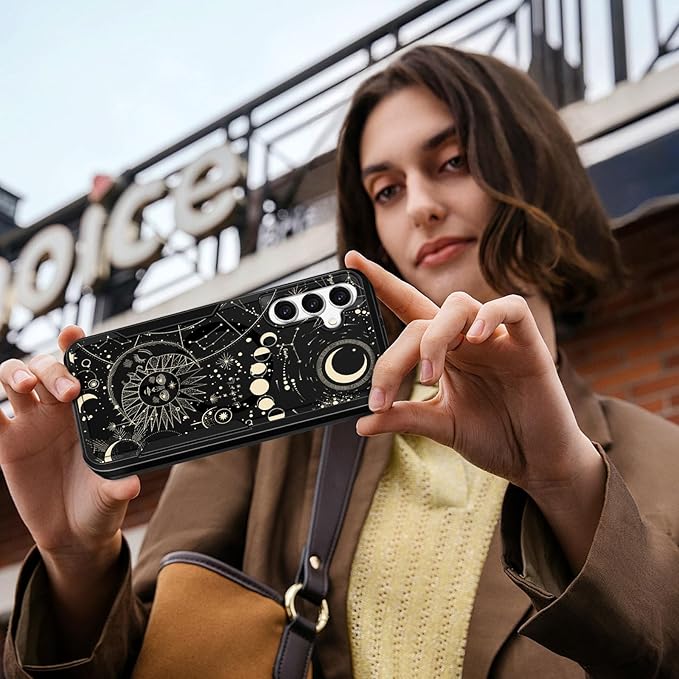 for Samsung Galaxy A16 5G Phone Case - Compatible with MagSafe Women Girls Cute Magnetic Protective Cover Girly Kawaii Aesthetic Sun Moon Heavy Duty Shockproof Design for Samsung A16 5G Case