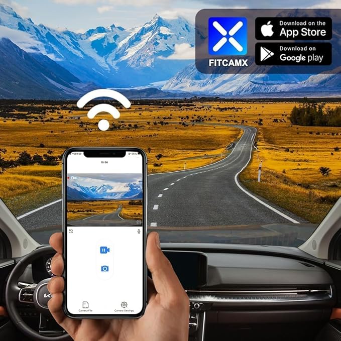 Fitcamx 4K Dash Cam Suitable for Kia Carnival 2022-2026 (Part No#R0510) LX LXS EX SX Prestige, Integrated OEM Look, 2160P UHD Video, WiFi & APP, Loop Recording, G-Sensor, Plug & Play, 64GB Card