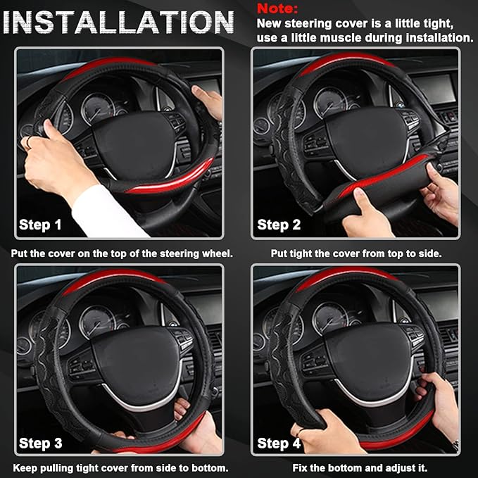 GIANT PANDA Steering Wheel Cover for GMC Sierra Acadia Terrain Yukon(3D Honeycomb-Blue-Standard Size)