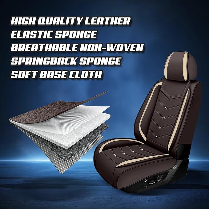 Car Seat Covers for Mercedes-Benz S-Class 2005-2025, Premium Nappa Leather Car Seat Cover, Stylish Sport Seat Covers， Automobile Seat Cover Sets.(Standard 5 Seats/Coffee Color)