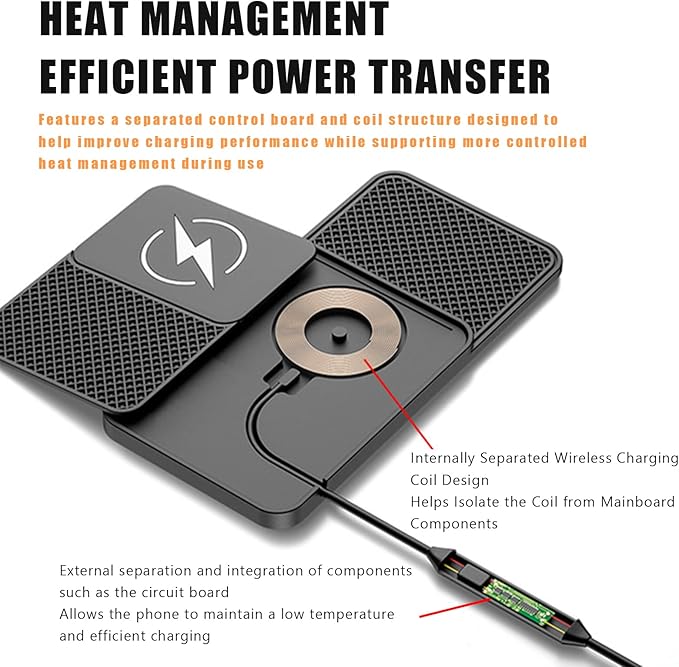 Wireless Car Phone Charger for Lincoln Corsair Nautilus Aviator Navigator, Type C/USB 20W Fast Charging Pad, Non-Slip Charging Station for Travel Home Office Desk, Lightweight,Type-C