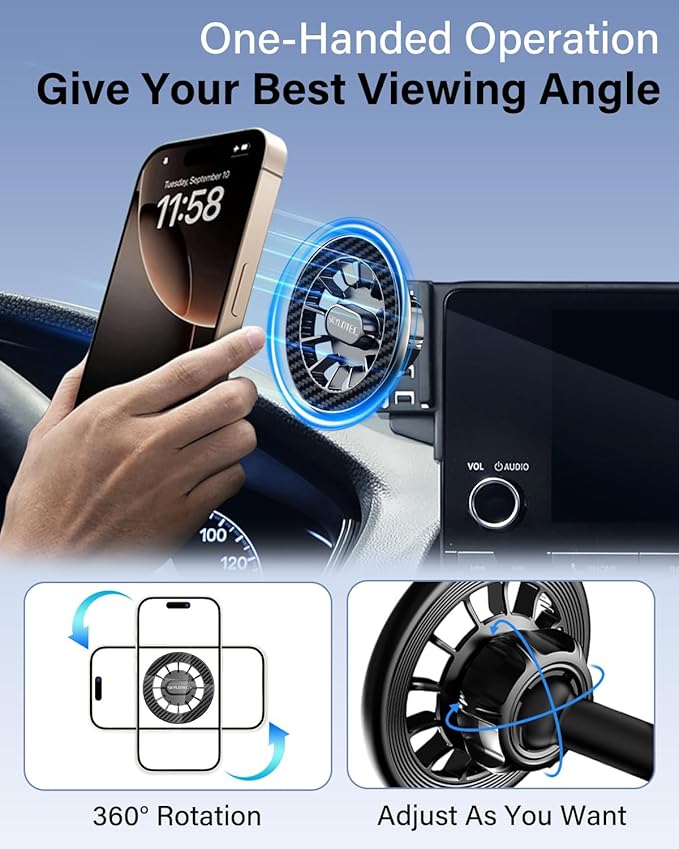 Car Phone Holder for Toyota C-HR CHR 2019-2022 Accessories 8-Inch Screen Fixed Clip, Automobile Cradles Magnetic Phone Mount Compatible with MagSafe, Strong Magnets Cell Phone Base (Magnetic)