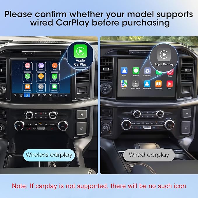 Wireless Carplay Adapter for iPhone, Convert Wired to Apple Carplay Wireless Adapter, Mini Size, Plug and Play, Connection Stable No Delay Car Play for Ford Specific Models