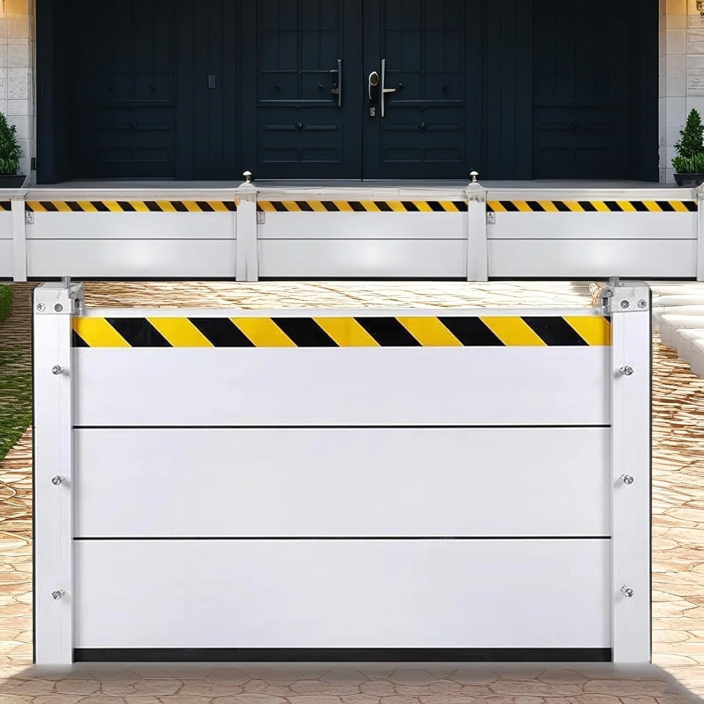 Flood Barriers for Home Exterior,Aluminum Alloy Outdoor Garage Doors Water Barriers for Flooding(H23.6Inch,L9.5FT)