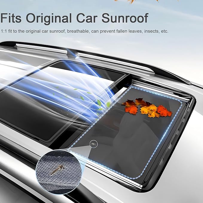 Car Glass Roof Sunshade Compatible with Audi Q5 2009-2017, One-Piece Sunroof Shade with Storage Bag, Foldable Sunshade Roof Cover, Heat Insulation, Sun Protection, No-Sagging