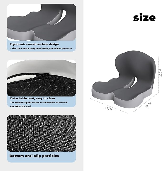 Back and Seat Cushion, Soothe+Cushion,Car Seats with Lumbar Support,Memory Foam Non Slip Skin with Back Support for Office Chair, Car (Color Matching D)