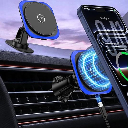 for Magsafe Car Mount Charger, 15W Magnetic Wireless Car Charger, Magnetic Car Phone Holder for iPhone 17 16 15 14 13 12 Series, Samsung Galaxy S26 Ultra S25 S24 S23 S22 S21 S20 FE, Google Pixel 10a