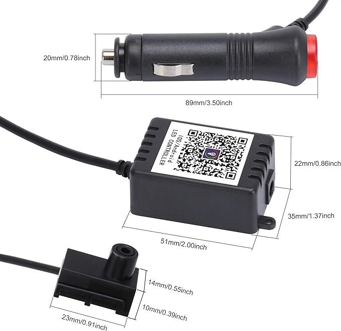 8 m Optic Fiber Car Ambient Lighting Kit Bluetooth App Control + RF Remote Control 64 Colors Multicoloured Music Interior Footwell Lighting Kit 12V 1W