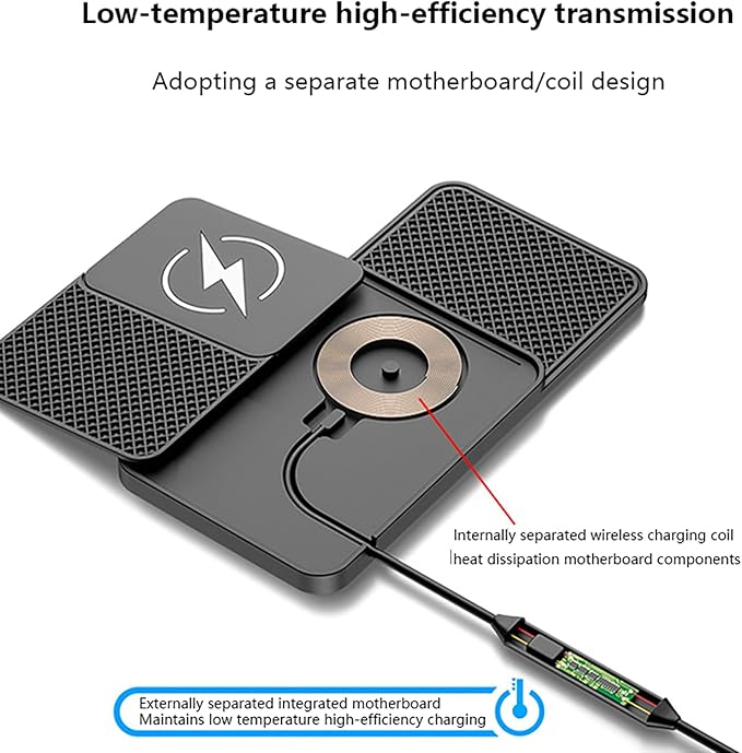 Wireless Car Charger Pad for Hyundai IONIQ 5,20W Fast Wireless Phone Charger Cell Phone Cordless Charging mat,Non-Slip Phone Charging,30cm Cable Type-C