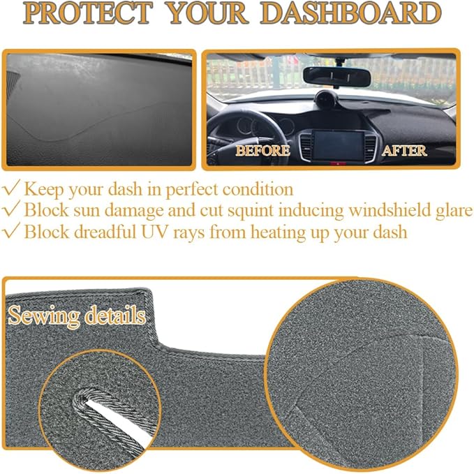 Yiz Dash Cover Mat Custom Fit for Chevrolet Chevy Equinox/Pontiac Torrent Dashboard Cover Pad Cap Carpet Potector J287 (Dark Gray)