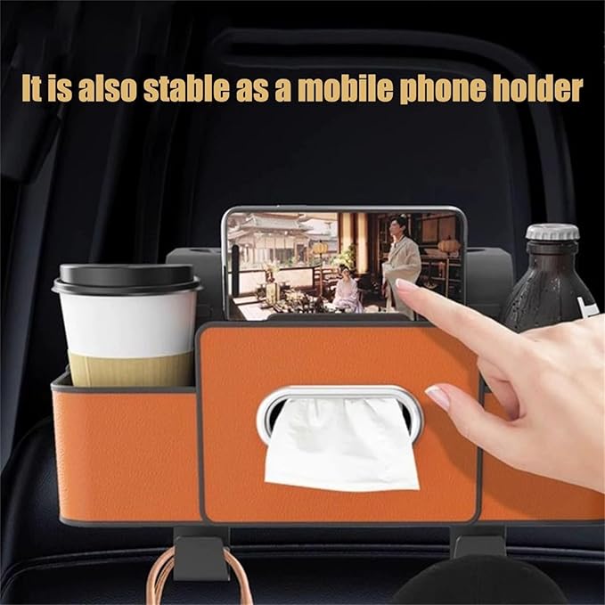 Car Organizers and Storage Box Behind Seat, Large Car Seat Back Organizer for Hold Phone, Drinks, Handbag, Universal Fit for Suv/Sedan (Black, 1pcs)