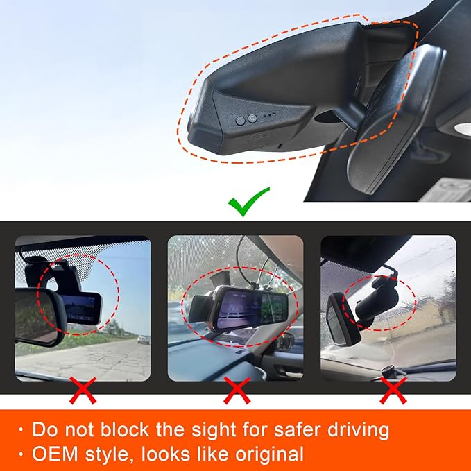 Mangoal 4K Dash Cam Fit for Ford Mustang S550 2022-2023(with a Big Cover), EcoBoost Premium GT Premiun Mach 1(Model A), Does Not Fit Ford Mustang S650 2024, WiFi & App, 64GB Card